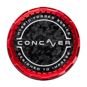 Concaver Premium Center Cap - Forged Carbon - Red Anodized