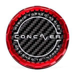 Concaver Premium Center Cap - Classic Carbon - Red Anodized