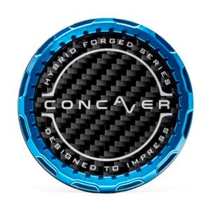 Concaver Premium Center Cap - Classic Carbon - Blue Anodized